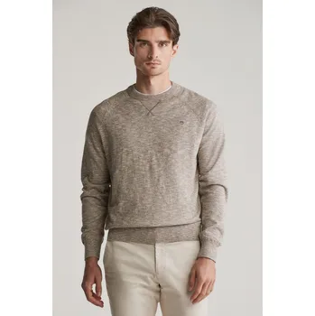 Pánský svetr SVETR GANT COTTON SLUB C-NECK DESERT BROWN