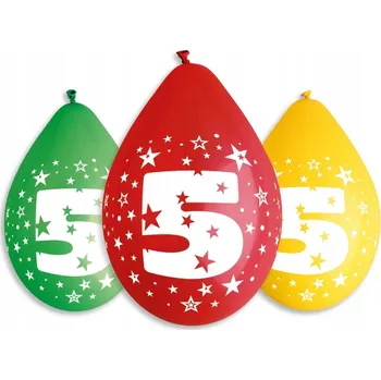 Balónek Balónky Gemar s potiskem číslice 5 30 cm 5 kusů
