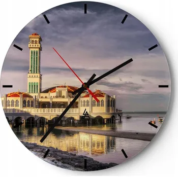 Hodiny Velké nástěnné hodiny 40x40 Architektura Skleněné hodiny Tiché