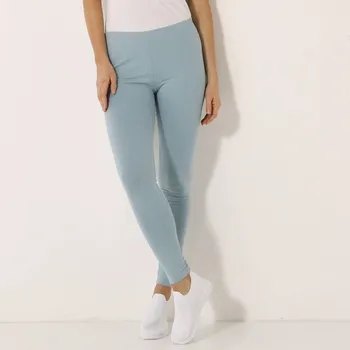 Dámské legíny Jednobarevné legíny s pružným pasem modrošedá 38/40