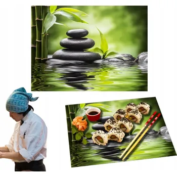 Kuchyňské prkénko VELKÉ SKLENĚNÉ PRKÉNKO NA SERVÍROVÁNÍ SUSHI Tvrzené Sklo 30x22cm, design KAMEN