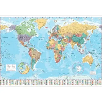 Obraz Plakát Mapa světa bez rámu 91,5 x 61 cm