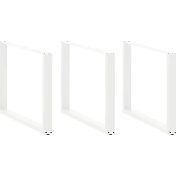 Stolová podnož OMAXI Nohy k jídelnímu stolu ve tvaru U, 3 ks, bílé, 100 x (72-73) cm, ocel 311528