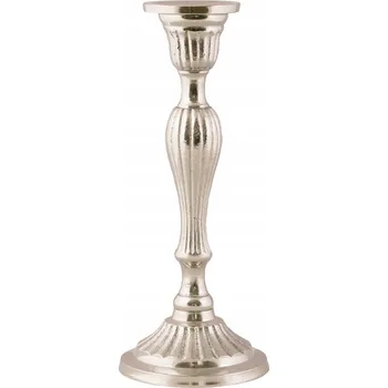 Obraz SVÍCEN KANDELÁBR hliníkový stříbrný výška 25 cm