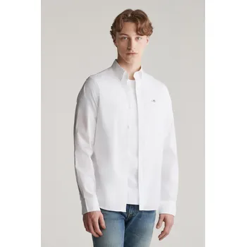 Pánské oblečení KOŠILE GANT SLIM CLASSIC POPLIN SHIRT WHITE