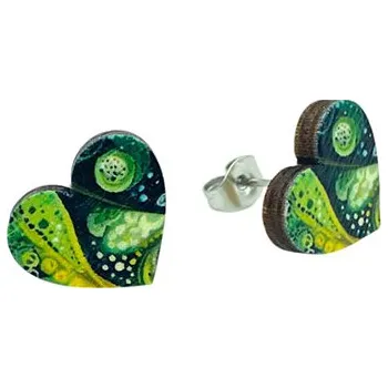 Náušnice art-wood.cz Náušnice - srdce, lesní harmonie