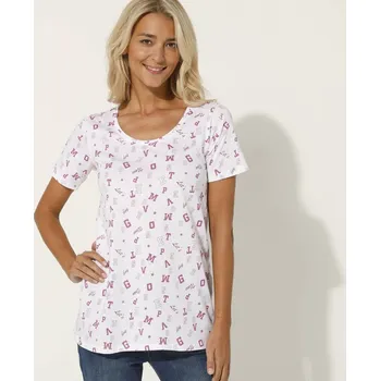 Tričko s potiskem písmen bílá/purpurová 52