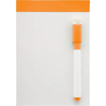 POPISOVATELNÁ TABULE stíratelná za sucha + fix, houbička, magnet - oranžová