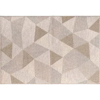 Koberec BÉŽOVÝ TKANÝ KOBEREC DO OBÝVÁKU S GEOMETRICKÝM VZOREM ODILON 230 x 160 cm