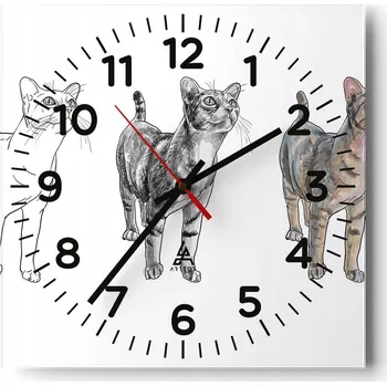 Hodiny Nástěnné hodiny do obýváku 40x40 Zvířata Bezhluczne Skleněné hodiny Tiché