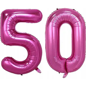 Balónek Obrovské růžové balónky Číslice 50 Narozeninové 100 cm
