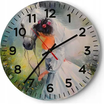 Hodiny Kuchyňské nástěnné hodiny 30x30 Žena Moderní skleněné hodiny do obýváku Tiché