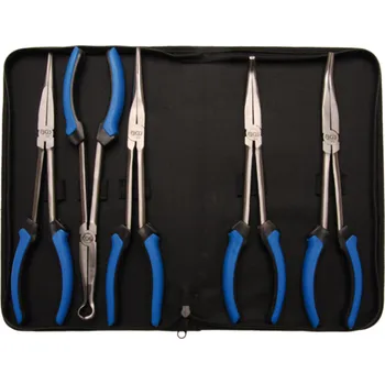 Dílna Kleště na jemnou mechaniku rovné a zahnuté, prodloužené 290 mm, sada 5 ks - BGS 414