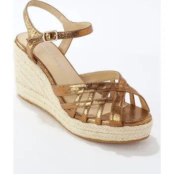 Dámské sandále Páskové sandály na klínku bronzová 36