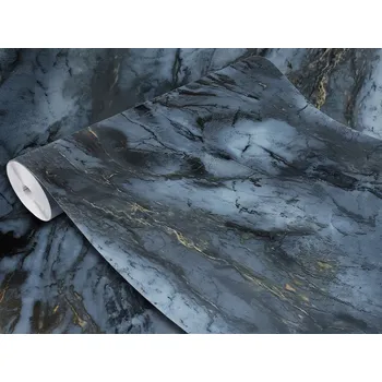 Tapeta Dekorativní dýha na nábytek, PVC Samolepicí Fólie na skříňky, tmavý mramor