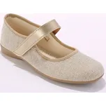 Blancheporte Třpytivé plátěné polobotky s páskem na suchý zip zlatá 36