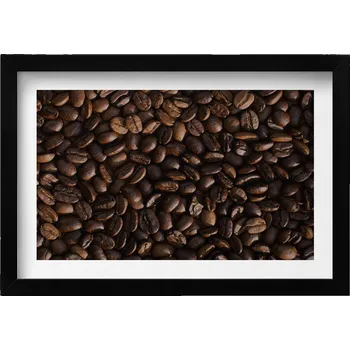 Obraz Dekorativní nástěnný obraz v rámu s grafikou loft Zrnka kávy arabica 30x20 cm