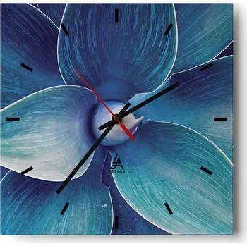 Hodiny Velké nástěnné hodiny 40x40 Agawa Skleněné hodiny Čtvercové Tiché