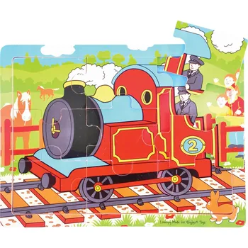 Puzzle Bigjigs Toys Dřevěné puzzle vlak 9 dílků