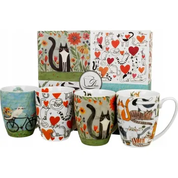 Porcelánové hrnky DUO ANIMALS KOCI SVĚT 360 ml, 4 ks, K3