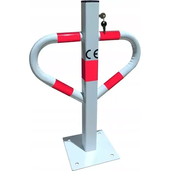 parkovací zábrana Bílá ocelová sklopná parkovací zábrana - šířka 44 cm, výška 60 cm
