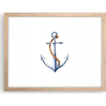 Obraz Obraz plakát v rámu světlý dub do obýváku 40x30 kotva foto na zeď