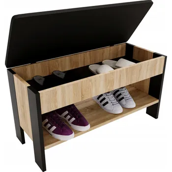 Botník Botník se sedákem Perfektciecie 80 x 46 x 33 cm, dub sonoma, vícebarevná