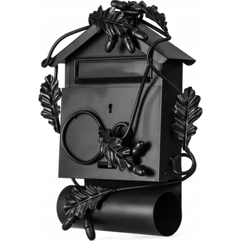 Poštovní schránka Ručně vyráběná Poštovní schránka s Roman černým stojanem na časopisy