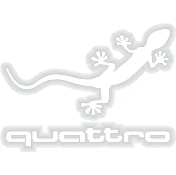 Samolepicí dekorace na vozidlo VAR AUDI quattro - nálepka 16,4 x 11,8 cm bílá