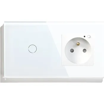 vypínač JEDNODUCHÝ DOTYKOVÝ SPÍNAČ 1K SE ZÁSUVKOU WIFI, SKLENĚNÝ VYPÍNAČ