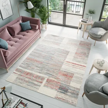 Koberec Kusový koberec Portland - geometrické tvary 2 - bílý/oranžový Rozměr koberce: 80x150 cm