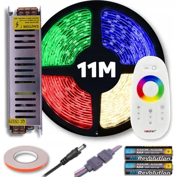 LED páska SADA LED pásek RGB barevný + neutrální bílá s dálkovým ovládáním a napájecím zdrojem 11M