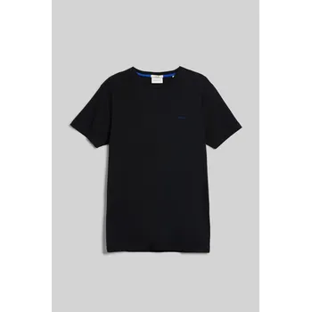 Pánské oblečení TRIČKO GANT CONTRAST LOGO SS T-SHIRT BLACK