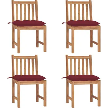 OMAXI Zahradní židle s poduškami 4 ks masivní teak 448816