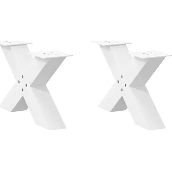 Stolová podnož OMAXI Nohy konferenčního stolku ve tvaru X, 2 ks, bílé, 60 x (30-31) cm, ocel 316011