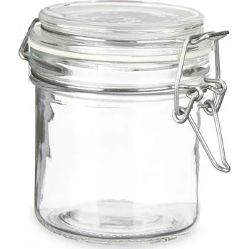 Sklenice SKLENĚNÁ ZAVAŘOVACÍ SKLENICE S VÍČKEM na patentní uzávěr 250 ml zavařovací sklenička na džem, marmeládu