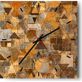 Hodiny Velké nástěnné hodiny 40x40 Abstrakce Skleněné tiché hodiny