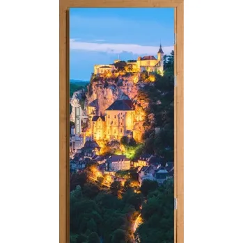 Fototapeta MĚSTEČKO V NOCI samolepka na dveře fólie dekorativní