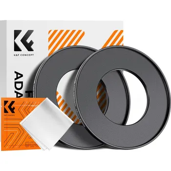 K&F Step Up Filter Ring 49-82mm*2pcs,+Vacuum Cleaning Cloth*1