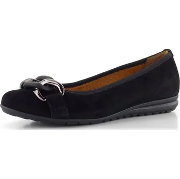 Dámské baleríny Gabor baleríny semišové černé s řetízkem 62.625.47 - 38.5 | P692037