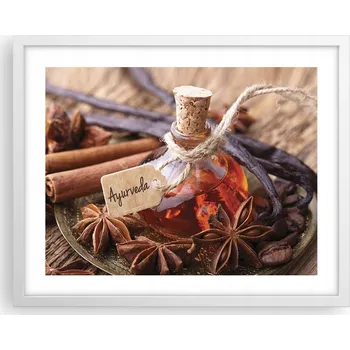 Obraz Obraz plakát na zeď v bílém rámu 50x40 skořicový foto plakát do obýváku