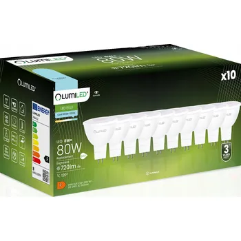 Žárovka 10x LED žárovka GU5.3 Reflektor MR16 8W 720lm 6500K Studená bílá 120° LUMILED