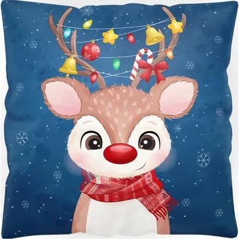 Polštář POVLEČENÍ NA POLŠTÁŘ 40x40 VELUR VÁNOČNÍ DEKORAČNÍ SAMETOVÉ NA POLŠTÁŘEK