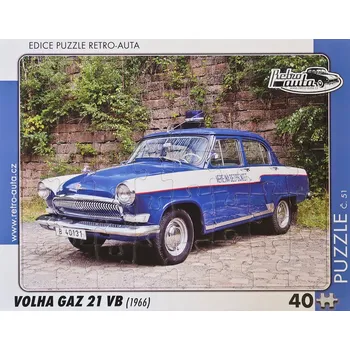 Puzzle Puzzle 40 dílků papírové EDICE RETRO-AUTA Volga GAZ 21 VB (1966)