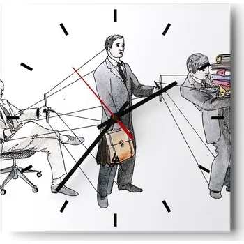 Hodiny Velké nástěnné hodiny 40x40 Abstrakce Skleněné tiché hodiny