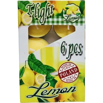 Svíčka Dekorativní parafinová svíčka LEMON Adpal 6 ks