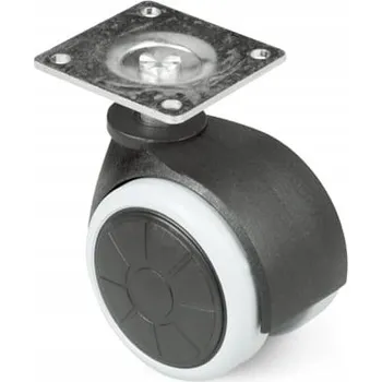 Pojezdové kolečko Otočné pogumované kolečko s destičkou 50 mm, pro židli/křeslo, kovové, odolné, 1 kus