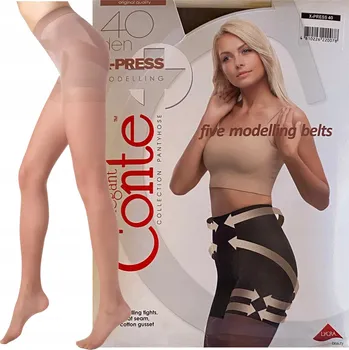 Dámské punčochy Punčocháče hladké Conte Elegant X-PRESS 40den béžové BEZ velikost 4