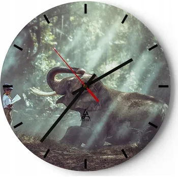 Hodiny Velké nástěnné hodiny 40x40 Asie Skleněné hodiny Kulatý Tiché