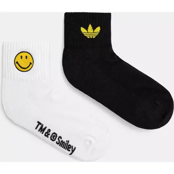 Pánské ponožky Ponožky adidas Originals X Smiley 2-pack JC8632 bílá 00X, vel. 43/45